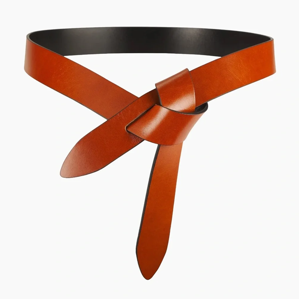 Isabel Marant Reversible Black and Brown Leather Knot Belt